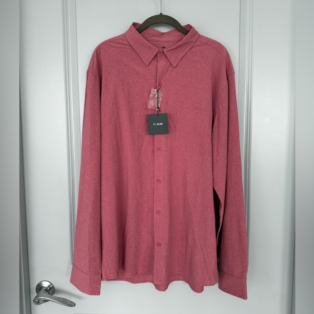 St. Aude Men's Long-Sleeve Button-Down Shirt in Rose